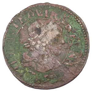 France - Louis XIII - double tournois 1638 - fautée (double frappe) - cuivre - Imagen 1 de 2