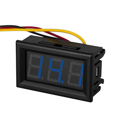 Voltage Reading Panel DC0-30V Digital Battery Meter Test Display Blue LED 3 Wire - Image 1 of 4