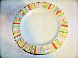 Laurie Gates Capri Pastel Stripe Salad Plates 9 5/8" Set of 4 - Picture 1 of 5