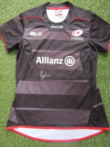 Camisa Billy Vunipola Firmada a Mano Unión de Rugby Saracens - Autógrafo de Inglaterra - Imagen 1 de 3