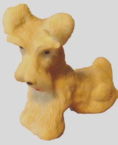 Vintage Schnauzer Hund Figur 3x3 in creme - Bild 1 von 6