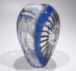 HAND BLOWN GLASS ART SCULPTURE, ENCALMO & GLASS CANES, DIRWOOD, n3994, INCALMO - Picture 1 of 7