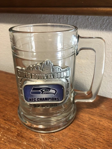 NFL 2005 Seattle Seahawks NFC Champions 16 oz Glass Mug Super Bowl Bound Cover