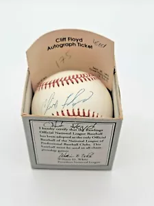 Cliff Floyd Signed Rawlings Official Major League Baseball Marlins Mets Expos - Picture 1 of 3