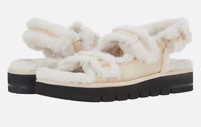 NUEVAS Sandalias Stuart Weitzman Para Mujer Zoe Lift Chill Gamuza Piel Crema EE. UU. 6.5 Talla 37 Foto 1 de 4