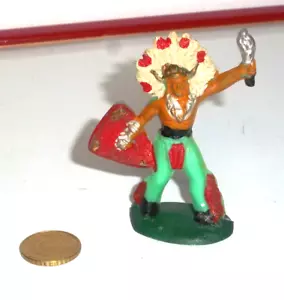 CYRNOS FIGUR - INDIANER - HÄUPTLING MIT SCHILD UND FACKEL - - Bild 1 von 2
