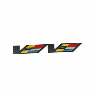 2X black Trunk Fender V Series Emblem Badge for Cadillac SRX XTS ATS CTS ATSL - Picture 1 of 4