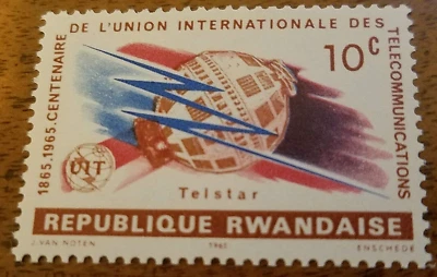 LQQK!-1965 TELESTAR 10 CENTAVOS REPÚBLICA RUANDAISE CENTENARIO-ENVÍO GRATUITO-LQQK! Foto 1 de 3