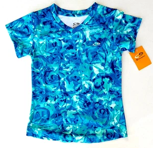 C9 By Champion Toddler Girl's Blue/Turq Floral print T-shirt. Size XS (4-5) - Picture 1 of 2