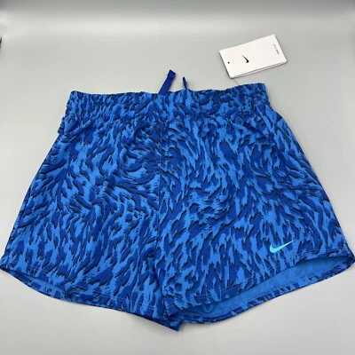 Pantalones cortos Nike One para niños de ajuste estándar con estampado de animales. Dri-Fit, azul, talla mediana FQ4527-435 Foto 1 de 4