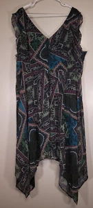 ModCloth 4XL Multicolor Geometric Paisley Fit & Flare Sleeveless Lined Dress - Picture 1 of 6