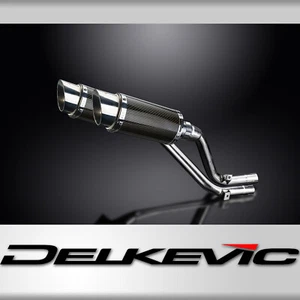 Kit silenciador de escape de carbono redondo de 8" sin cordones Honda NX650 Dominator 1995-2002 - Imagen 1 de 5