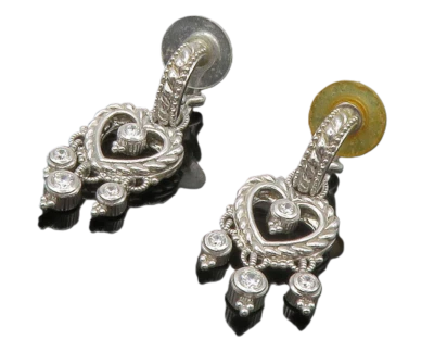 Pendientes colgantes JUDITH RIPKA 925 plata vintage topacio corazón amor EG6775 Foto 1 de 4
