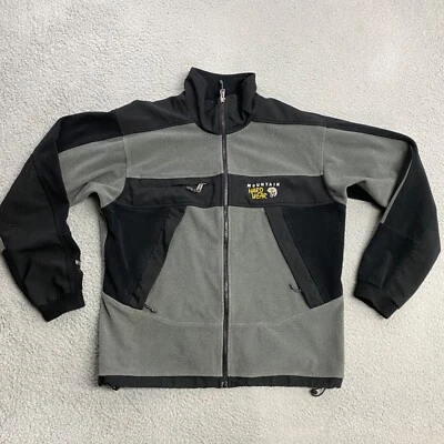 Jaqueta Mountain Hardwear Windstopper Masculina Grande Preta Cinza Casaco de Lã com Zíper - Imagem 1 de 4