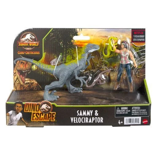 Mattel 6 inch Jurassic World Camp Cretaceous Dino Escape Sammy & Velociraptor Action Figure