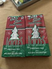 Holiday Time Icicles 2000 18" Strands Silver Christmas Tree Tinsel Lot Of 2