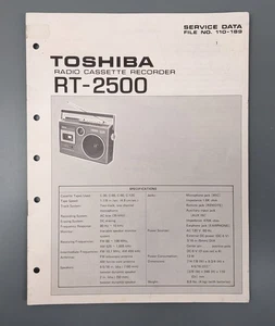 Toshiba RT-2500 Service Manual - Picture 1 of 4