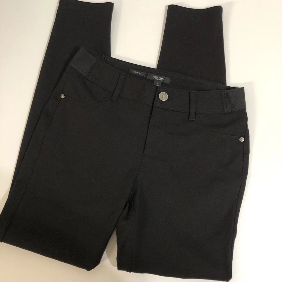 Simply Vera Vera Wang Pants Women’s Size S Black Skinny Ankle Stretch - Image 1 of 4