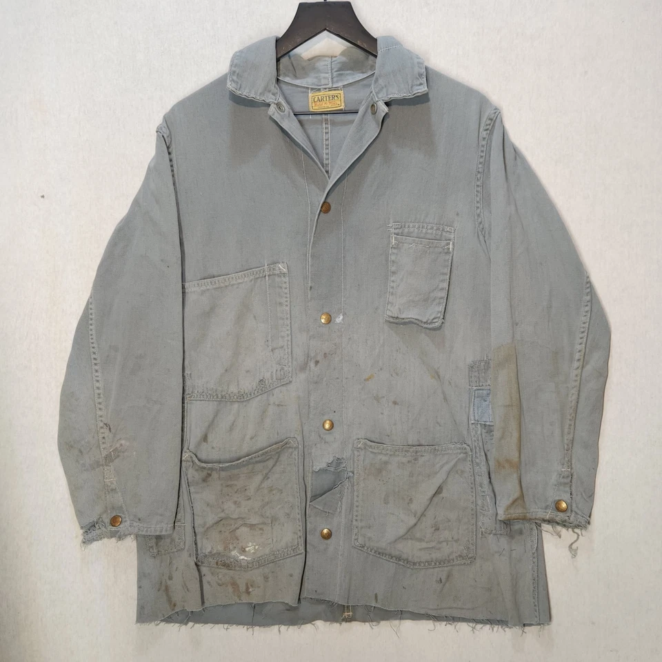 Abrigo de ingeniero sanfordizado vintage años 40/50 Carter's sarga espiga retazos Foto 1 de 4