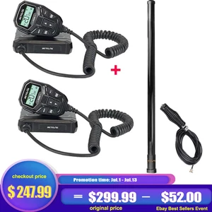 Retevis RA86 GMRS Transceiver Mobilne radio Radio samochodowe Stacja radiowa 2-pak + antena - Zdjęcie 1 z 16