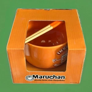 MARUCHAN Ramen Noodle Bowl  Orange w/ Chopsticks New In Box! “Instant Happiness” - Picture 1 of 6