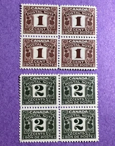 Kanada 1941 - postfrisch/ mh. 1c und 2c Postschein Blöcke von 4.  Beschreibung lesen. - Bild 1 von 2