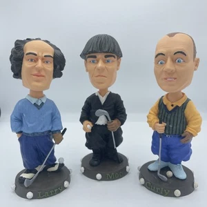 Vintage Three Stooges Golf Bobblehead Head Knocker NECA  Full Set! - Picture 1 of 17