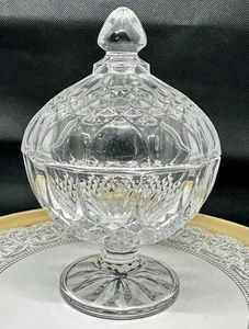 Kristall Bonboniere mit Deckel Fuß klar Longchamp von Cris D Arques TOP - Bild 1 von 5