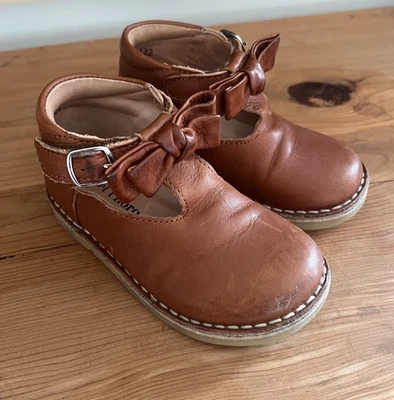 PETIT NORD T-Bar Bow Children’s Shoe - Leather - EU 25 / US 9K - Color Cognac  - Image 1 of 4