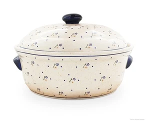 Bunzlauer Keramik Brotkasten mit Deckel rund, 36,5 x23,0 cm, Dekor 111 - Bild 1 von 6