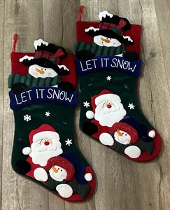 2 Prima Creations Christmas Stockings Snowman Snowflakes - Picture 1 of 9
