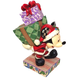 Jim Shore Disney Traditions Here Comes Old. St. Mick Mickey Mouse with Presents - Picture 1 of 10