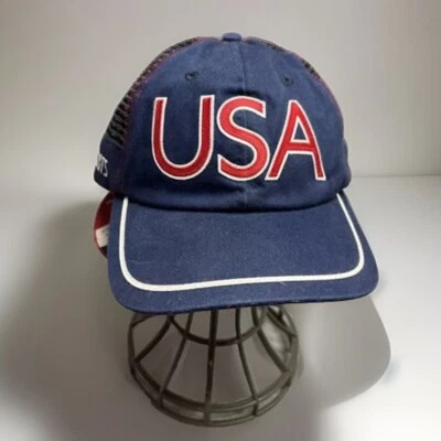 2004 USA Olympic Team Official Roots Logo Hat Blue Mesh Adjustable Strap NWT - Image 1 of 4