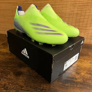 ADIDAS X Ghosted + Firm Ground 5.5 Soccer Cleat Youth Football Boot Laceless - Picture 1 of 15