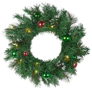 Holiday Bright Lights Holiday Wonderland Artificial Mixed Pine Wreath, Lighted, - Picture 1 of 3