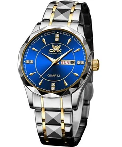 OPK Watch for Men Two Tone Analog Quartz Mens Dress Watches Stainless Steel C... - Picture 1 of 6