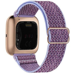 Nylon Strap Fabric Elastic Band Stretchable Watchband For Fitbit Versa 4/3 Sence - Picture 1 of 12