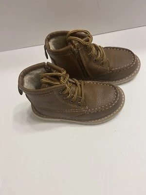 Cherokee Botín Niño Marrón Con Cordones con Cremallera Lateral Niños Talla 8. Excelente estado Foto 1 de 4