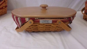 Longaberger 2006 Christmas Nature's Garland Basket Combo: Liner Protector & Lid - Picture 1 of 11