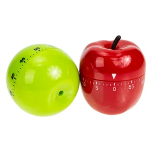 2 Pcs Apple Timer Mechanical Countdown Kitchen Minute Child Student Clock - Picture 1 of 12