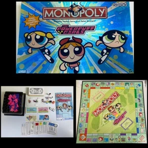 THE POWERPUFF GIRLS Monopoly Board Game 2001 Y2K Retired Hasbro COMPLETE - Picture 1 of 14