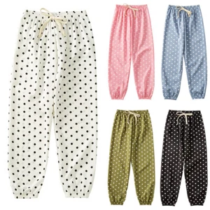 GIRLS KIDS' HAREM TROUSERS POLKA DOT JOGGING PANTS SPORT CASUAL JOGGERS BOTTOMS - Picture 1 of 12