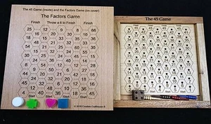 The 45 Game & The Factors Game – 2 math educational fun games in 1 set. Made USA - Picture 1 of 4