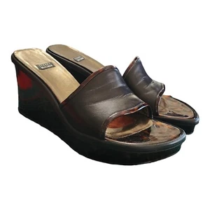 Stuart Weitzman Lipsync Black Nappa Slide On Platform Sandals Women's 8M - Picture 1 of 13