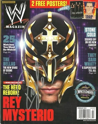 AM164  Rey Mysterio  signed Vintage WWF Wrestling Magazine  w/COA - Image 1 of 2