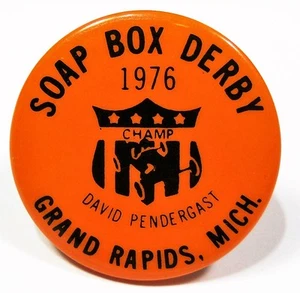 Vintage Soap Box Derby Pinback Button (25) 1976 Grand Rapids Michigan  - Picture 1 of 1