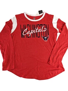 NHL Washington Capitals Women size S Long Sleeve Red Top T Shirt Pullover Hockey - Picture 1 of 11