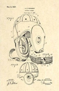 Official Leather Football Helmet US Patent Art Print - Vintage Antique NFL 12 - Picture 1 of 3