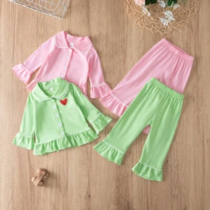 Baby Boy Girl Silk Satin Pyjamas PJS Set Kids Long Sleeve Sleepwear Nightwear - Picture 1 of 22