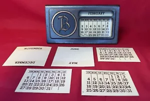 Antique Vintage Desk Top Calendar Brass/Bronze Art Deco Name Plate - Picture 1 of 6